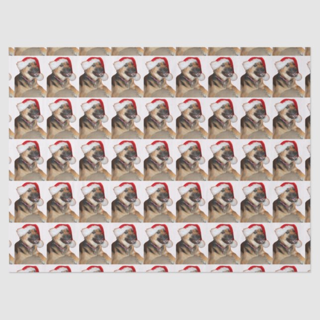 Santa Claus German Shepherd Seidenpapier (Vorderseite)