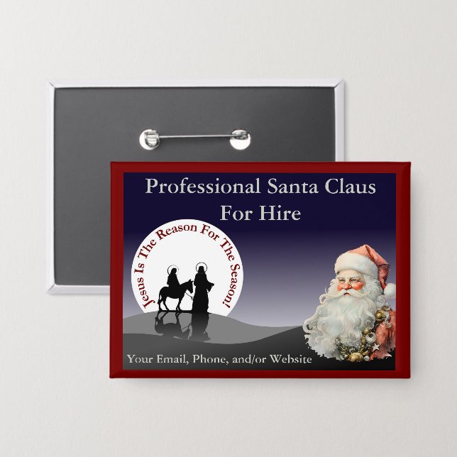 Santa Claus Geschäft Anstecknadel (Vorderseite/Rückseite)