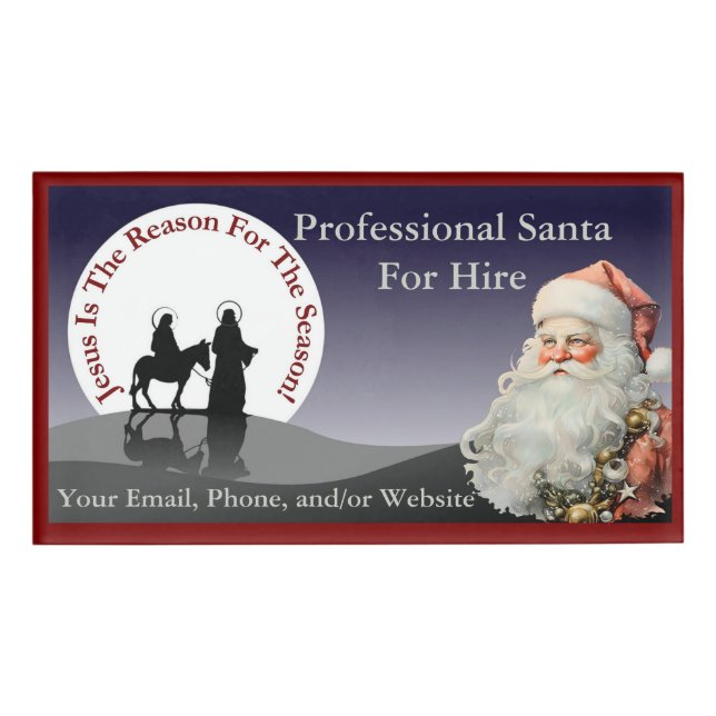 Santa-Claus-Geschäftsabzeichen Namenschild (Vorderseite)