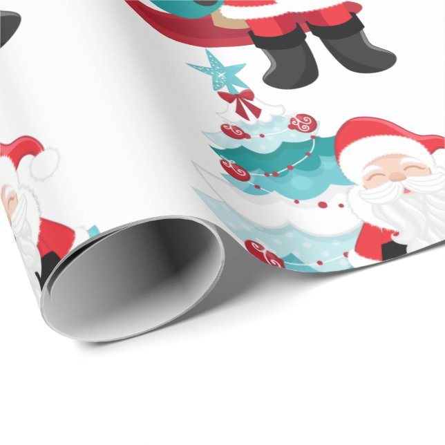 Santa Claus Geschenkpapier (Rolleneckpunkt)