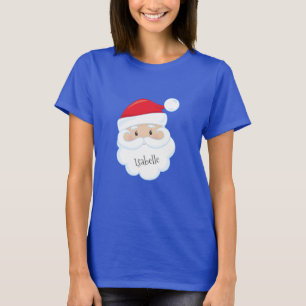 Santa Claus Gesicht mit Namen auf Bart T-Shirt
