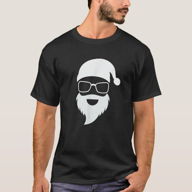 Santa Claus Gesicht Sonnenbrille Männer Frauen Coo T-Shirt (Vorderseite)