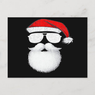 Santa Claus Gesicht Sonnenbrille Mit Hut Bart Weih Feiertagspostkarte