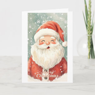 Santa Claus Gesicht wünscht Ihnen ein frohes Weihn Karte