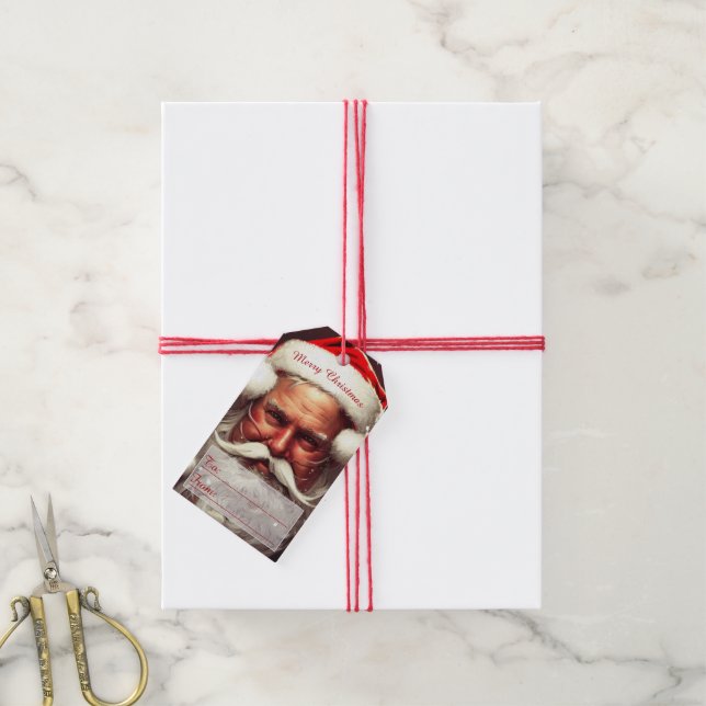 Santa Claus Gift Tags Geschenkanhänger (Mit Garn)