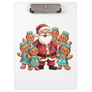 Santa Claus Gingerbread Krankenwagen Klemmbrett