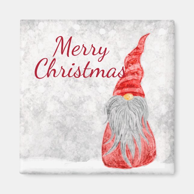 Santa Claus Gnome auf dem Snowy Field  Magnet (Vorne)