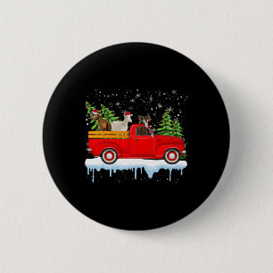 Santa Claus Goat Ride Red Truck Xmas Tree Christma Button