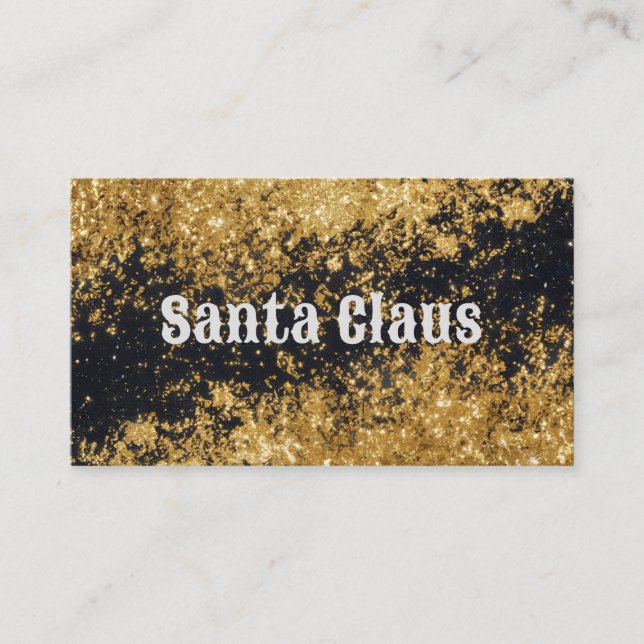 Santa Claus Gold Black Glitzer Business Card Visitenkarte (Vorderseite)
