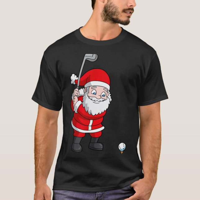 Santa Claus Golf Christmas Golfer Golfing  T-Shirt (Vorderseite)