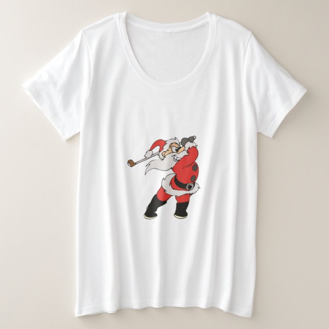 Santa Claus Golf Große Größe T-Shirt (Design vorne)