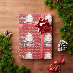 Santa Claus Golfen mit Weihnachtsgeschenk für Golf Geschenkpapier