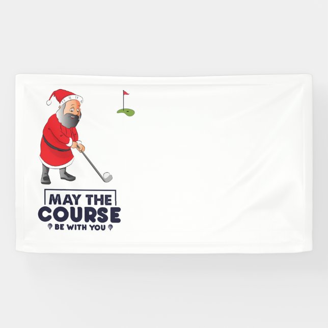 Santa Claus Golfer zu Weihnachten Mai der Kurs  Banner (Horizontal)