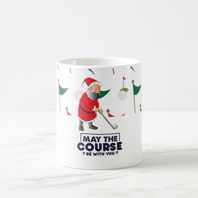 Santa Claus Golfer zu Weihnachten Mai der Kurs Kaffeetasse (Mittel)