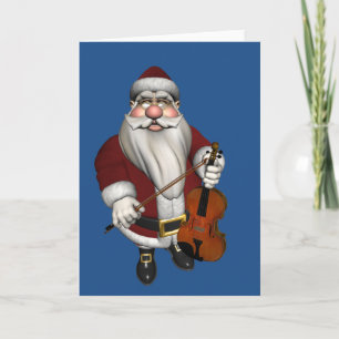 Santa Claus Great Violinist Feiertagskarte