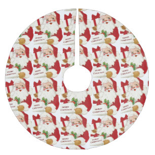 Santa Claus Green Holly Frohe Weihnachtsgeschenke Polyester Weihnachtsbaumdecke