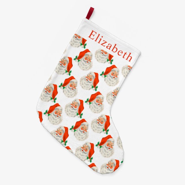 Santa Claus Großer Weihnachtsstrumpf (Vorderansicht (hängend))