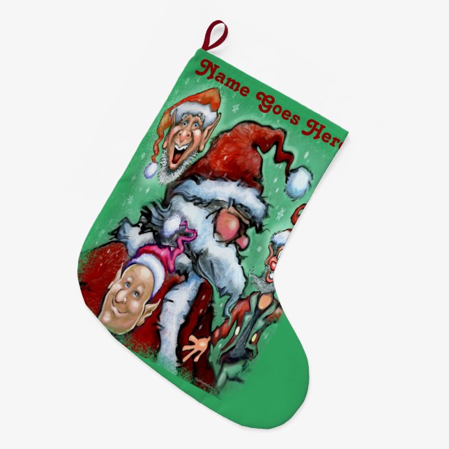 Santa Claus Großer Weihnachtsstrumpf (Vorderansicht (hängend))