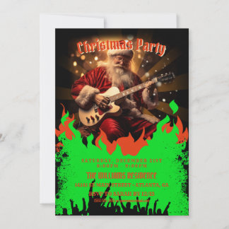 Santa Claus Guitar Einladung