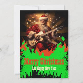 Santa Claus Guitar Feiertagskarte