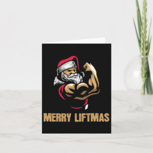 Santa Claus Gym Bodybuilding Fitness Frohe Weihnac Karte