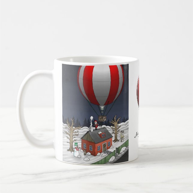 Santa Claus has arrived with a hot air balloon Kaffeetasse (Links)