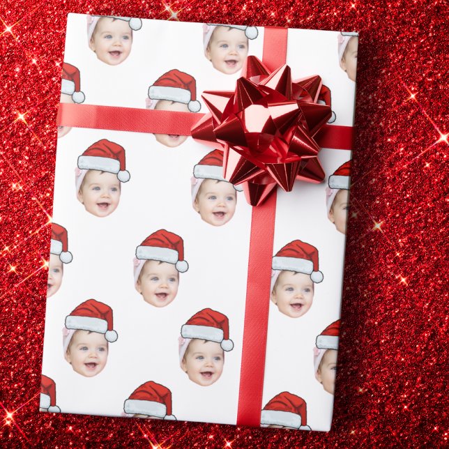 Santa Claus Hat Face Geschenkwrap, benutzerdefinie Geschenkpapier (Von Creator hochgeladen)