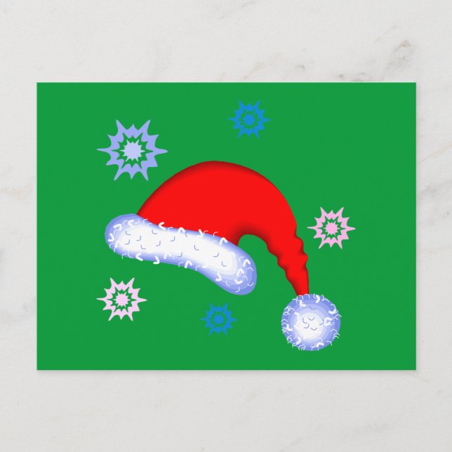 Santa Claus Hat Feiertagspostkarte (Vorderseite)