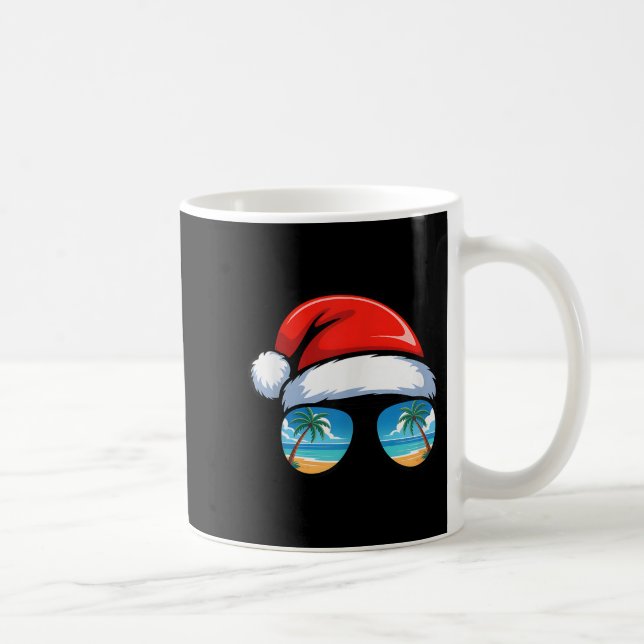 Santa Claus Hat Sungles Beach Christmas In July Su Kaffeetasse (Rechts)