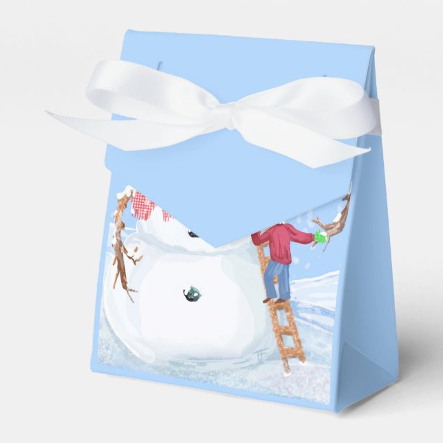 Santa Claus Helper Gebäude Ein Alberner Schneemann Geschenkschachtel (Vorderseite)