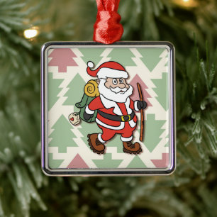 Santa Claus hiker Ornament Aus Metall