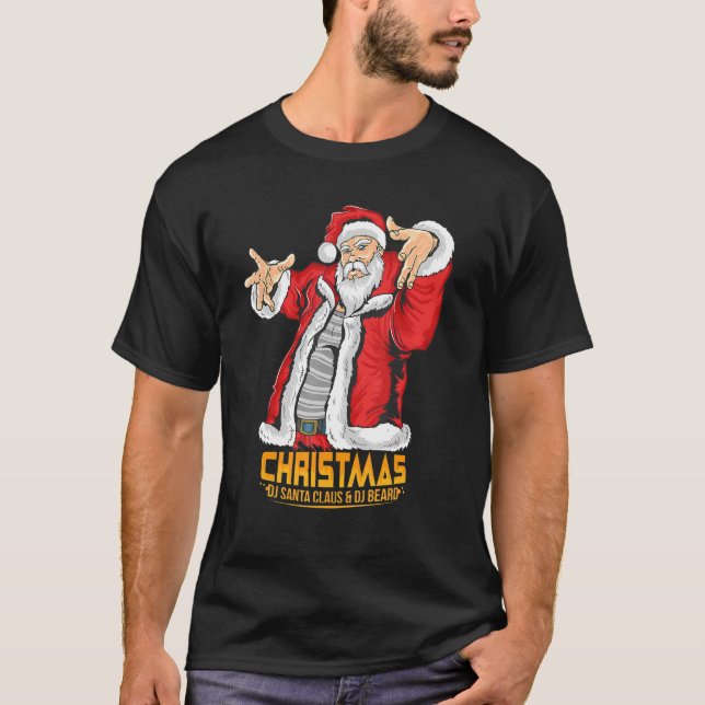Santa Claus Hip Hop DJ Musik Xmas Pajama Weihnacht T-Shirt (Vorderseite)