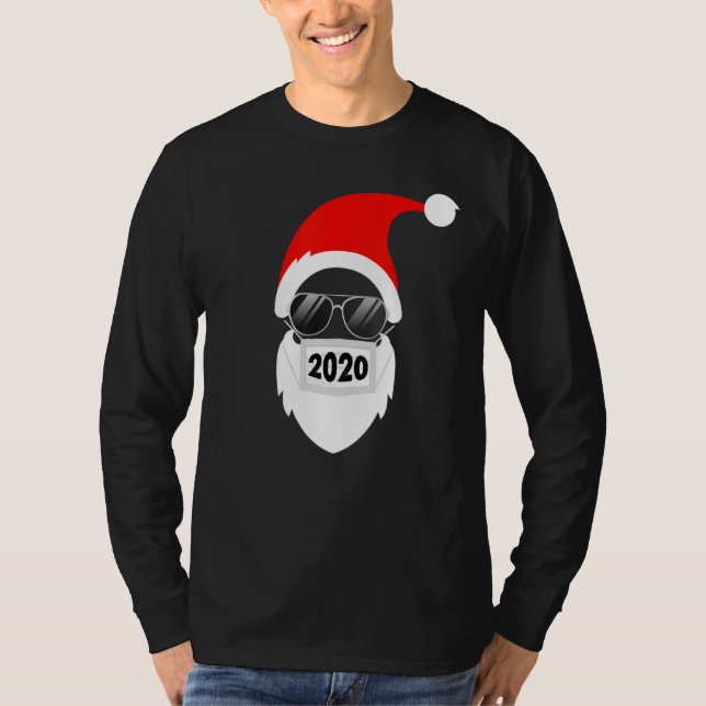 Santa Claus Hipster Wear Face Mask 2020 Cool Chris T-Shirt (Vorderseite)