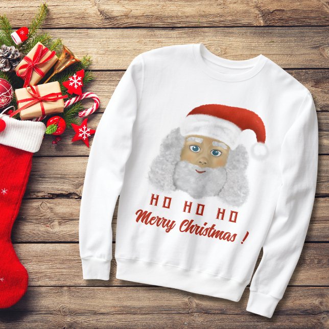 Santa Claus HO HO Frohe Weihnachten Ugly Sweater Sweatshirt (Von Creator hochgeladen)
