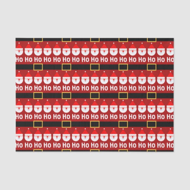 Santa Claus Ho Ho Ho Pattern Seidenpapier (Vorderseite)
