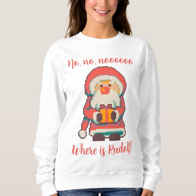 Santa  Claus Ho, Ho, Pixelart, Pixel Art  Sweatshirt (Vorderseite)