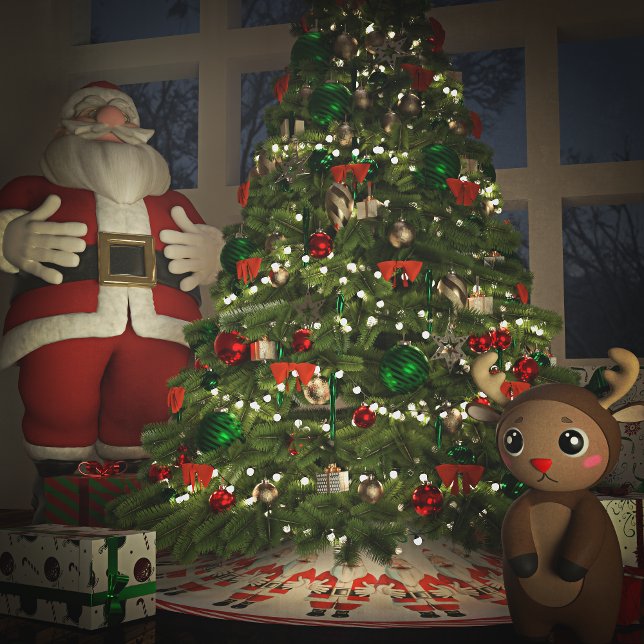 Santa Claus HoHoHo Polyester Weihnachtsbaumdecke (Von Creator hochgeladen)