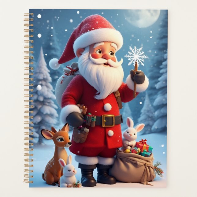 Santa Claus Holding Snowflake Planer (Vorderseite)