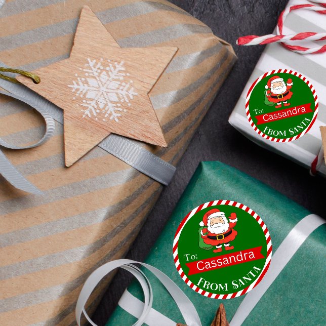 Santa Claus Holiday Runde Geschenk Siegel Runder Aufkleber (Von Creator hochgeladen)