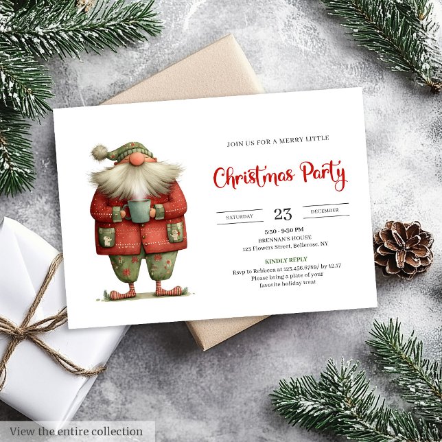 Santa Claus Humor Printable Red Green Party Invite Einladung (Santa Claus Humor Printable Red Green Party Invite

)