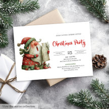 Santa Claus Humor Trendy Watercolor Party Invite