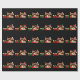 Santa Claus Hustle Black Wrapping Paper Geschenkpapier