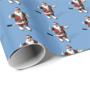 Santa Claus Ice Hockey Player Geschenkpapier