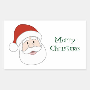 Santa Claus Illustration & Text Rechteckiger Aufkleber