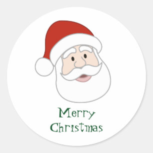 Santa Claus Illustration & Text Runder Aufkleber