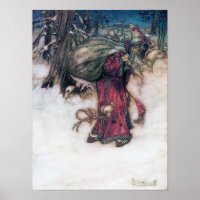 Santa Claus, Illustration von Arthur Rackham