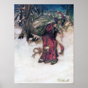 Santa Claus, Illustration von Arthur Rackham Poster