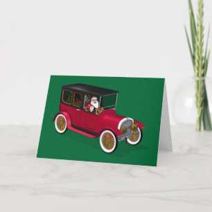 Santa Claus im Hot Rod Feiertagskarte