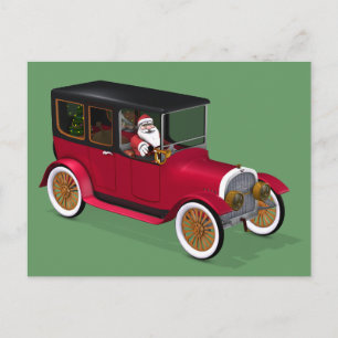 Santa Claus im Hot Rod Feiertagspostkarte