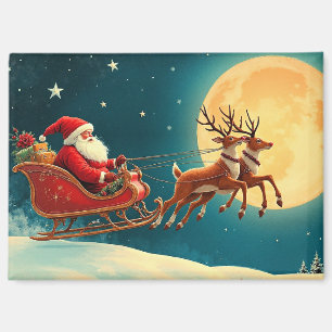 Santa Claus im Schlitten Magnet